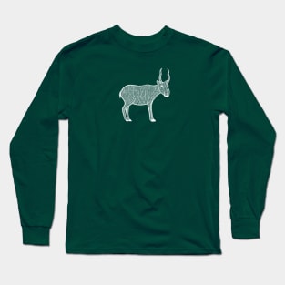 Saiga Antelope - hand drawn endangered animal design Long Sleeve T-Shirt